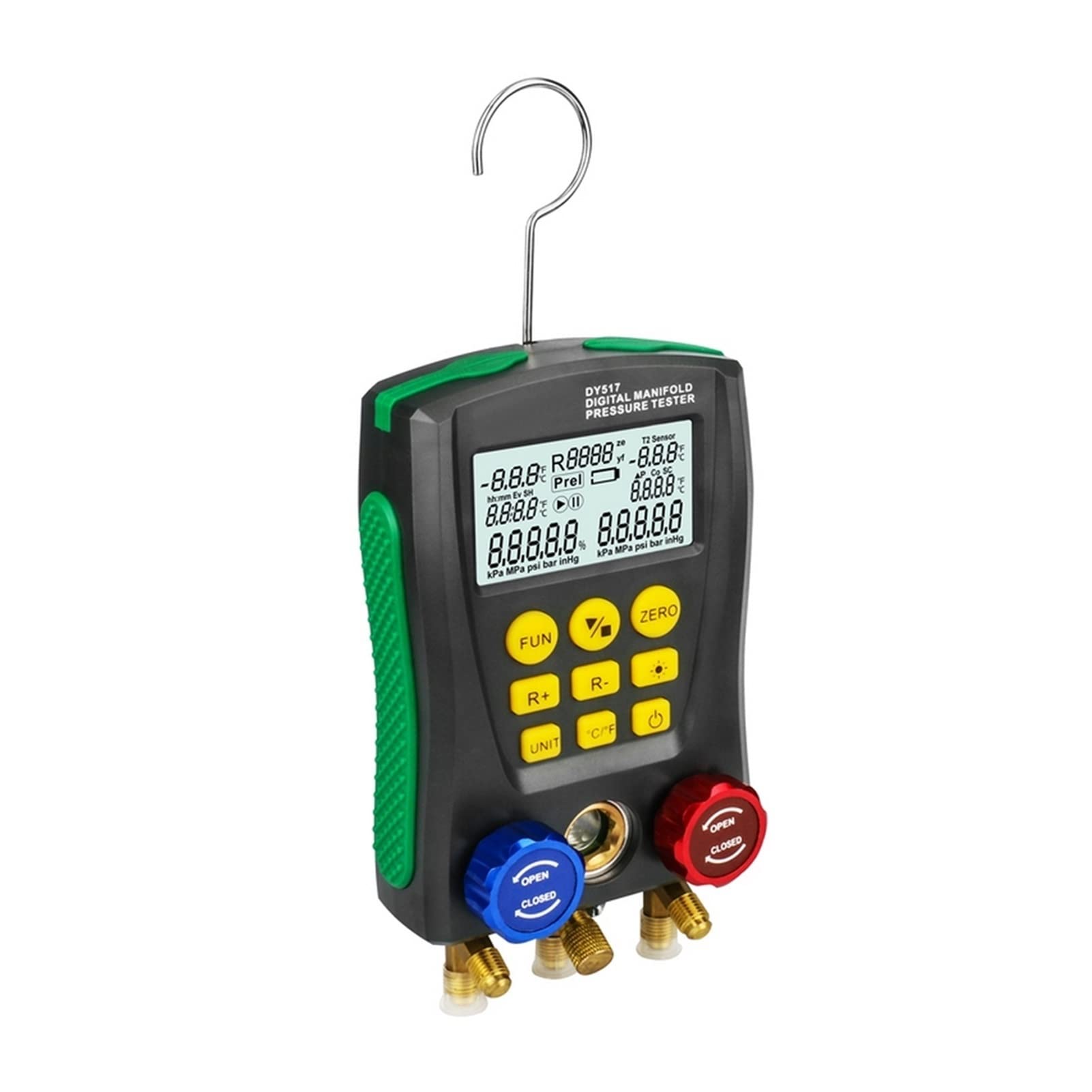 DY517 Medidor de presión refrigeración probador vacío Digital HVAC Conjunto Fugas Temperatura Prueba con precisión(Chinese Button)
