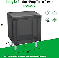 Vista 2 de Cubierta de mesa de preparación al aire libre, 24 pulgadas, impermeable, de acero inoxidable, para patio, cocina, parrilla, barbacoa, mesa