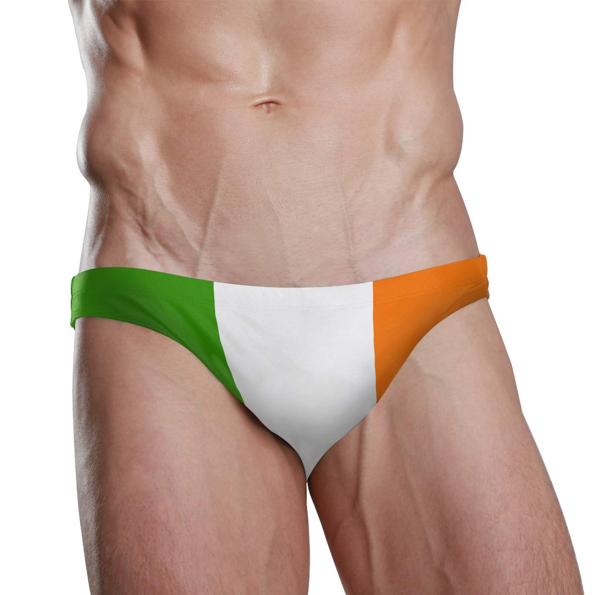 Dallonan Men's Flag Of Ireland Sexy Swim Brief Bikini National Flag Beach Athletic Swimwear Briefs Sports - Medium