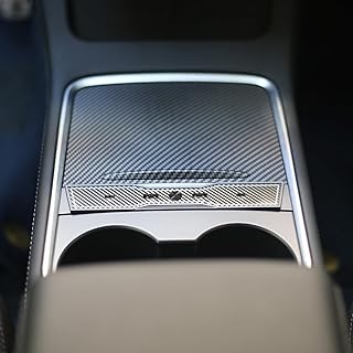 Tesheer LED USB Port for Tesla 2021-2023 Model 3/Y Multi Port USB Hub with PD Fast Charging and Automatic LED Ambient Light for Tesla Center Console Accessories (Updated Carbon Fiber)