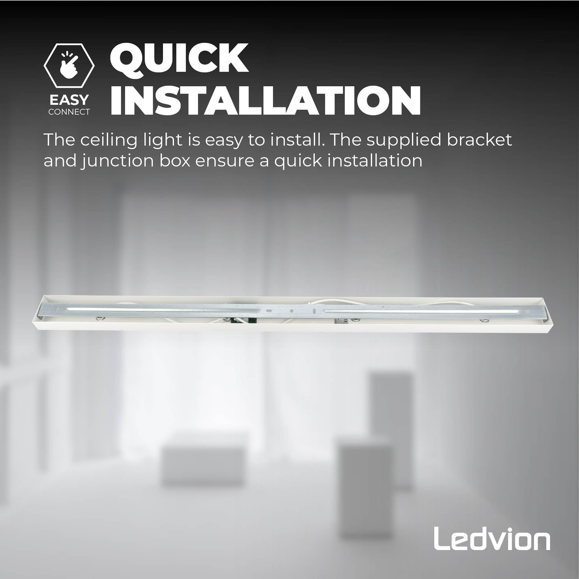Ledvion, LED Ceiling Spotlight White 4-Light, dimmable, tiltable, GU10 Fitting, Surface mounting, White lamp - Image 4
