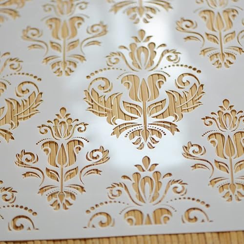 Miniatura 9 de DIY Crafts - Plantilla de flores de 12 x 12 pulgadas, plantilla floral reutilizable para muebles, manualidades, arte, pintura, álbum de recortes,