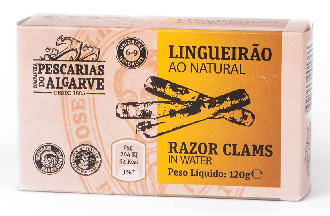 Companhia de Pescarias do Algarve - Schwertmuscheln in Salzlake / Wasser - 5er Pack (5 x 120 gr)
