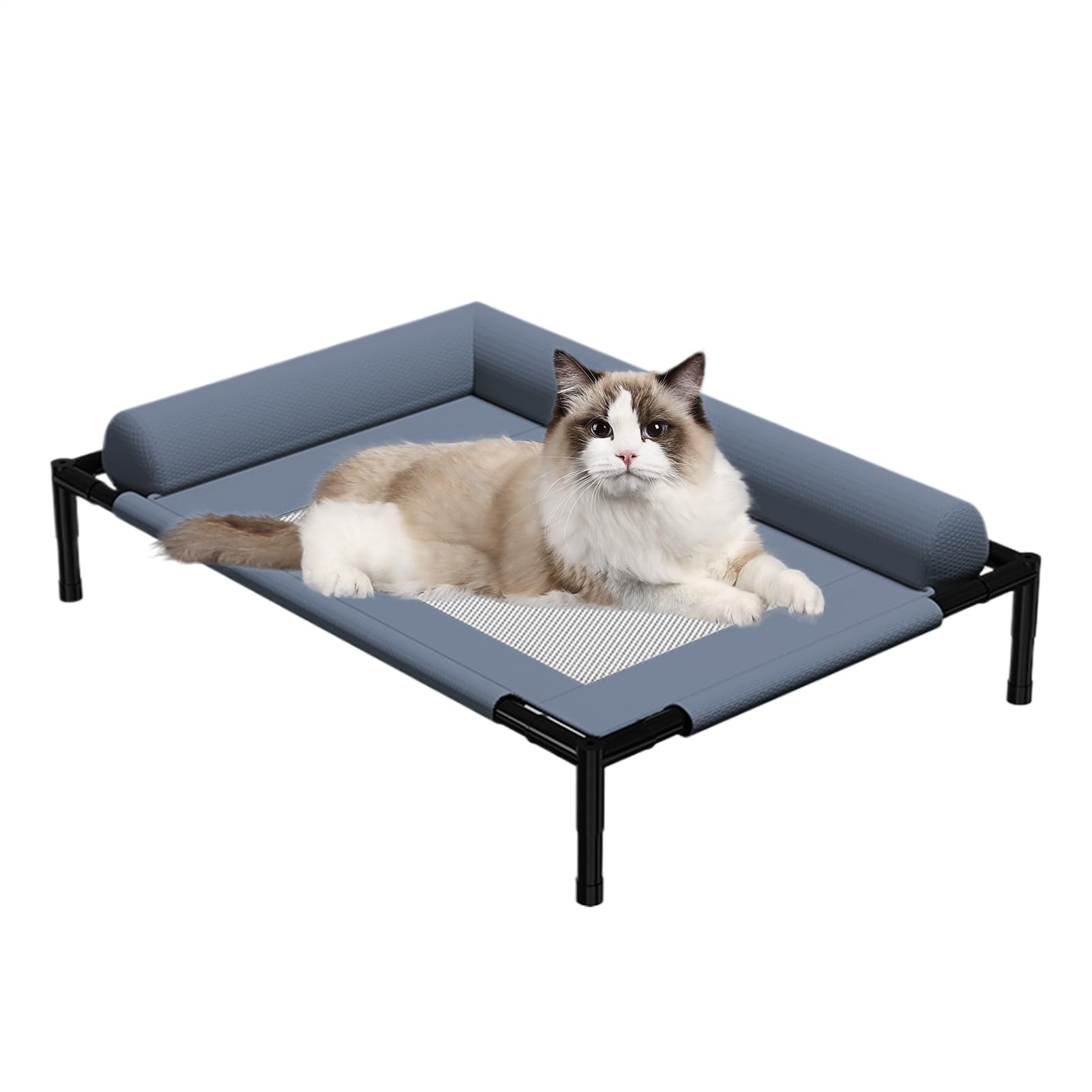 Camas para perros elevados - Cama para mascotas elevadas al aire libre con cojín y tejido de malla transpirable para la comodidad de enfriamiento | Muebles para perros lavables extraíbles para camping | Accesorios Para Mascotas Para Dormir, Jugar Y Descan
