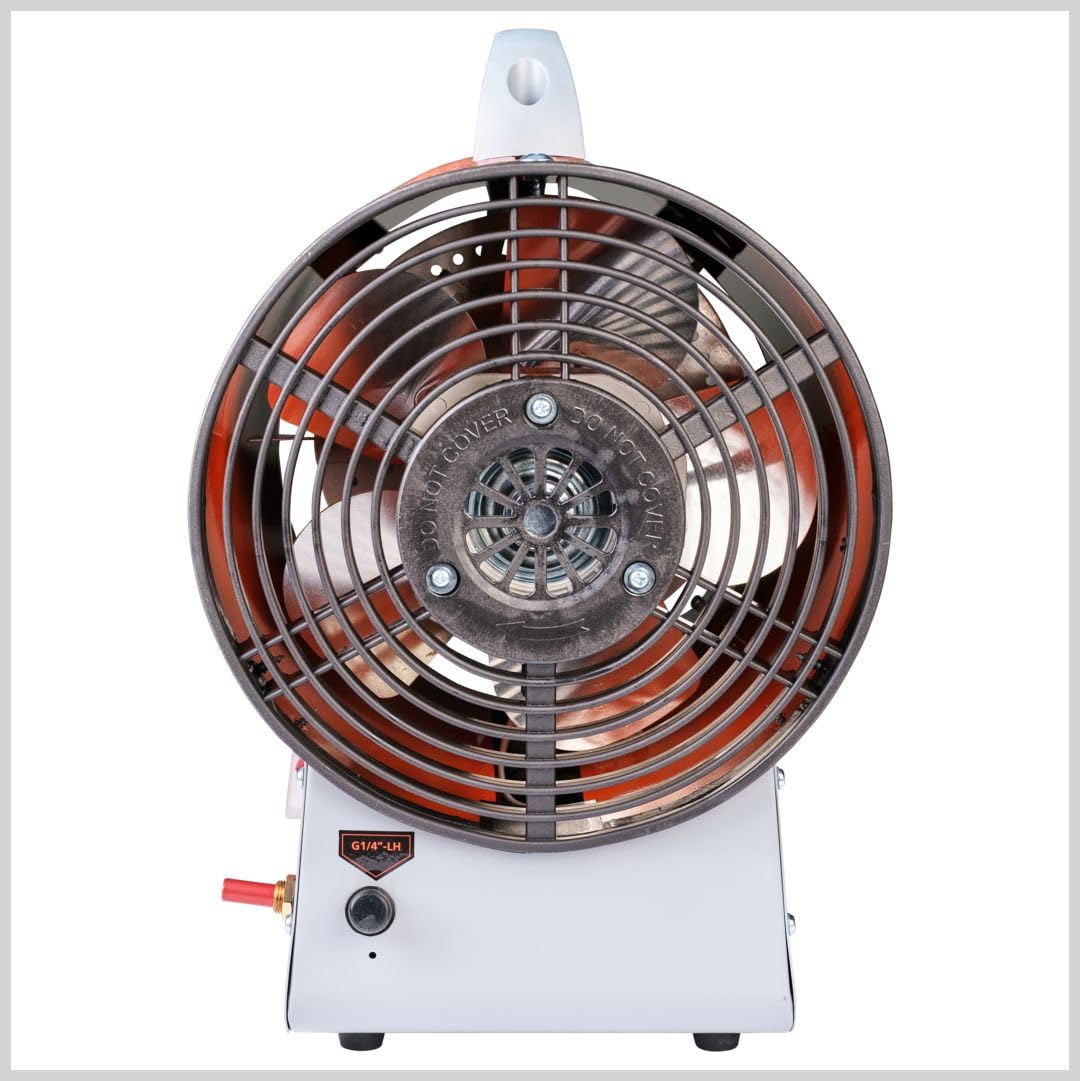 Qlima GFA1010 Riscaldatore Stufa a Gas ad Aria Forzata Termoventilatore Industriale Alta Potenza a Butano o Propano Accensione Rapida Generatore Calore Istantaneo con Ventola 10Kw 160m3 730gr/h