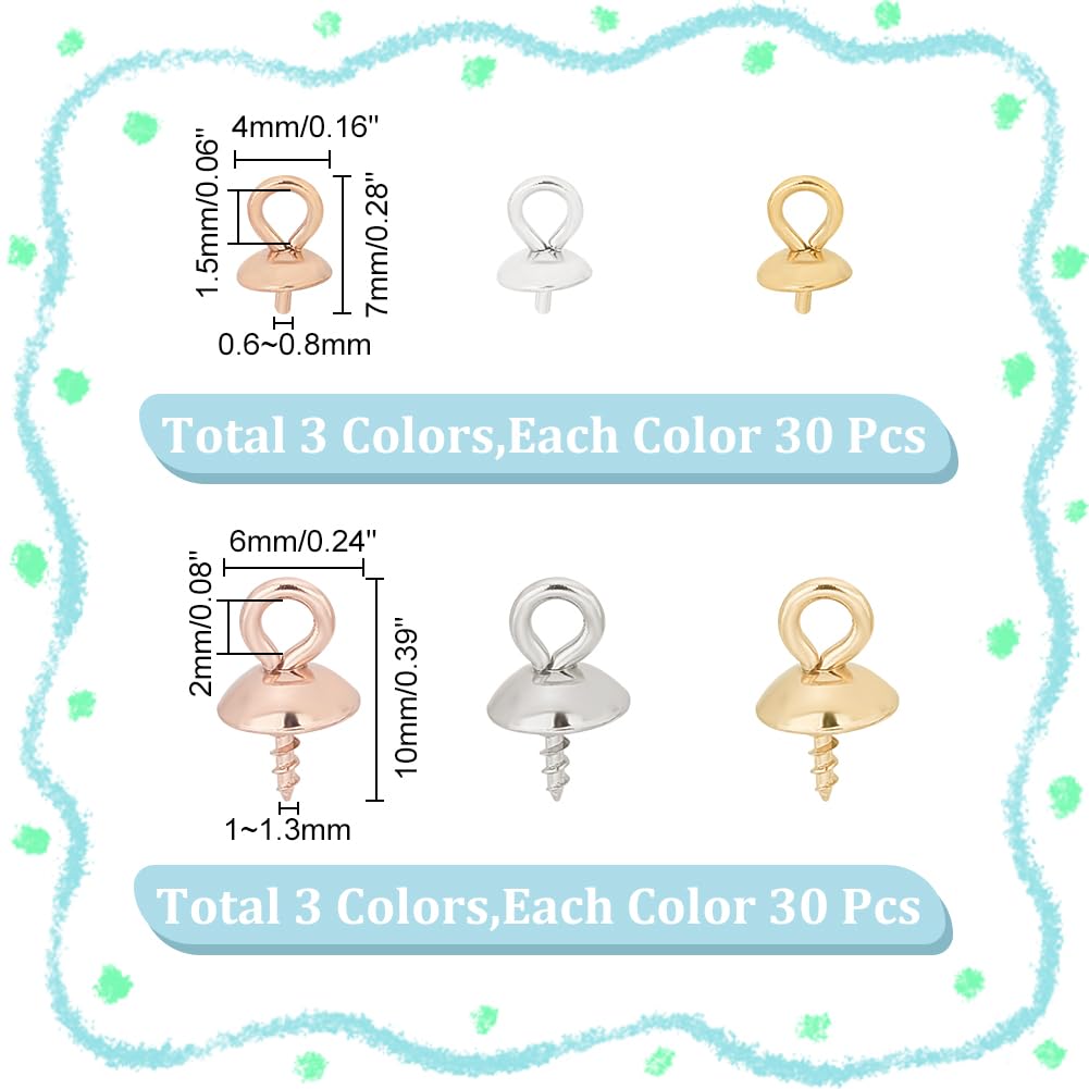 UNICRAFTALE Ösenstifte Mit Schraubverschluss – 80 Stück, 2 Farben (gold/silber), Für Schmuckherstellung (ca. 8mm)