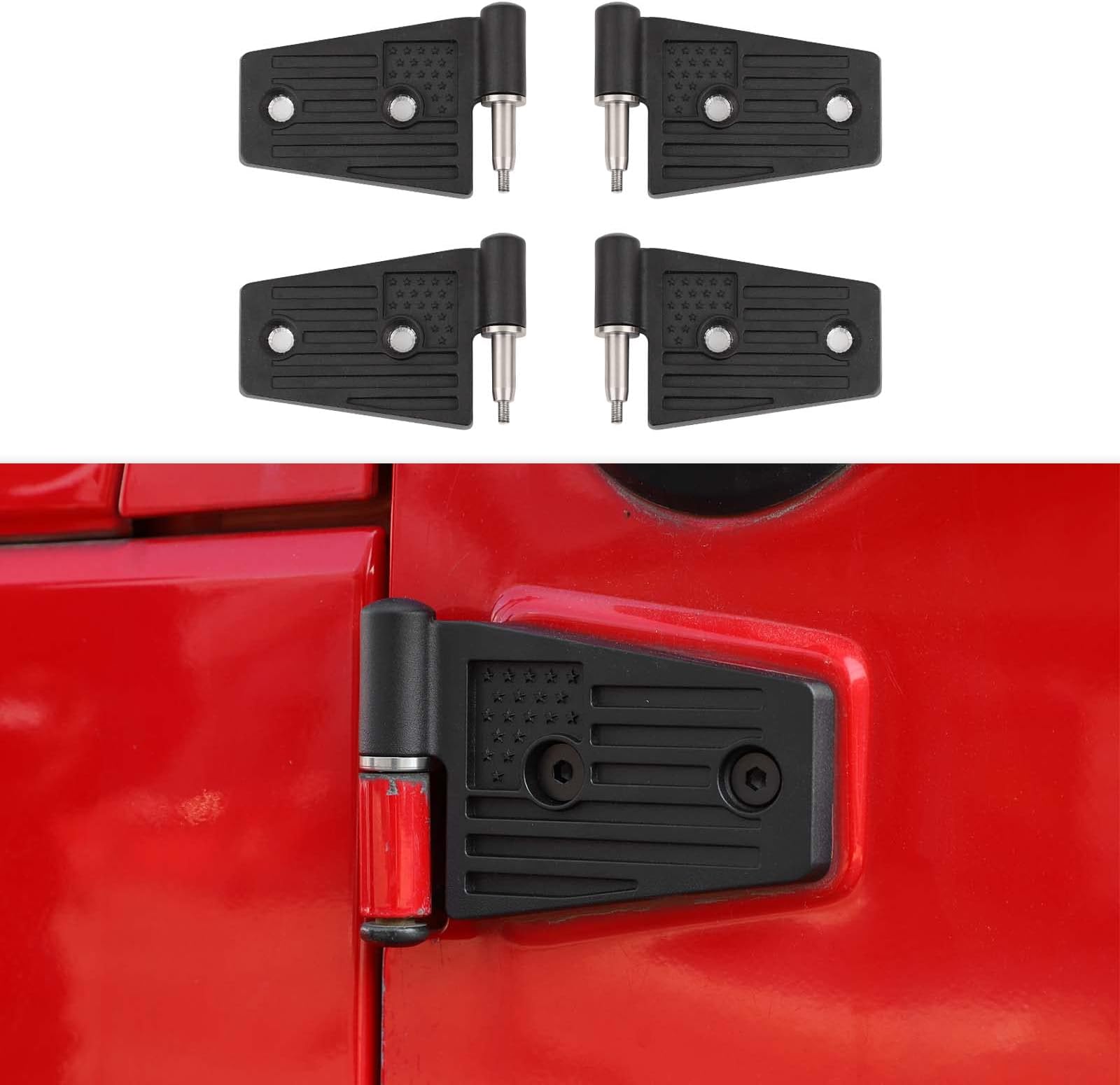 CheroCar for Jeep jk Door Hinges,Original Door Hinges Kit Exterior Accessories for