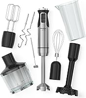 Vista 1 de MuellerLiving Immersion Hand Blender Full Set - 8 Speed Immersion Blender, Hand Mixer with 7 Attachments: Stainless Steel Blade, Whisk, Milk