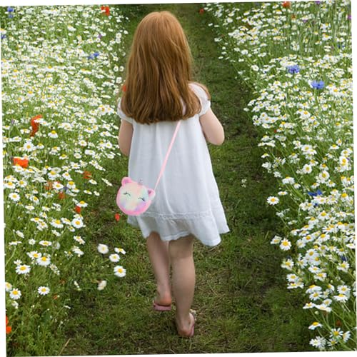 Beaupretty 2Pcs Plush Unicorn Crossbody Bags for Lightweight Zipper Coin Purses Cute Cartoon Shoulder Bags for Outdoor Activities for Shopping Travel4