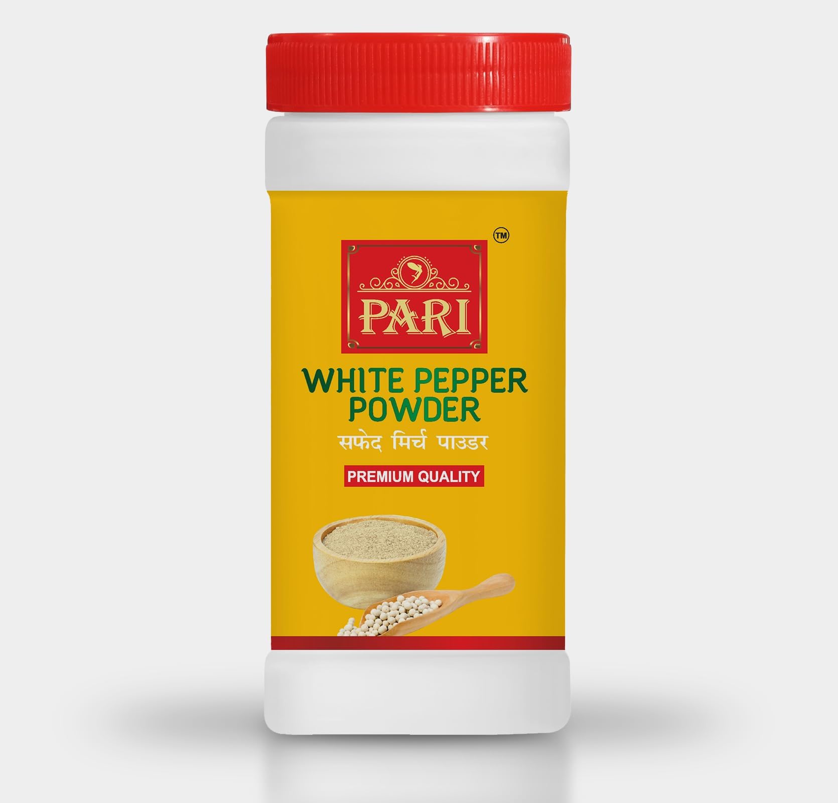 White Pepper Powder | Safed Mirch Powder | Finely Ground | No added Colours or Preservatives | Use in Casseroles, Pies, Mayonnaise, Cream-based soups and White sauces | No Added Colors, No Preservatives and No MSG | For Healthy Delicious & Flavourful Cooking/Hygienically Packed | 100% pure & natural | Easy to Cook | (Pack of 1 x 500g Jar)