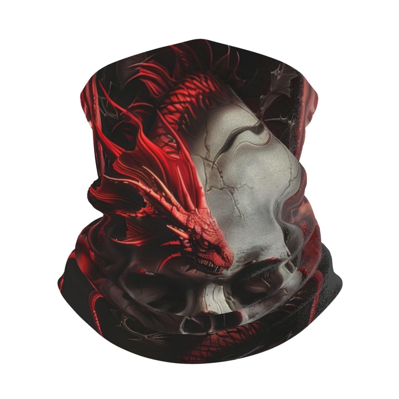 Zorin Unisex Black Fleece Neck Warmer Scarf Skull Dragon Wing Fantasy Windproof Winter Ski Face Mask Neck Gaiter Balaclava For Men Women Running Skiing Sports