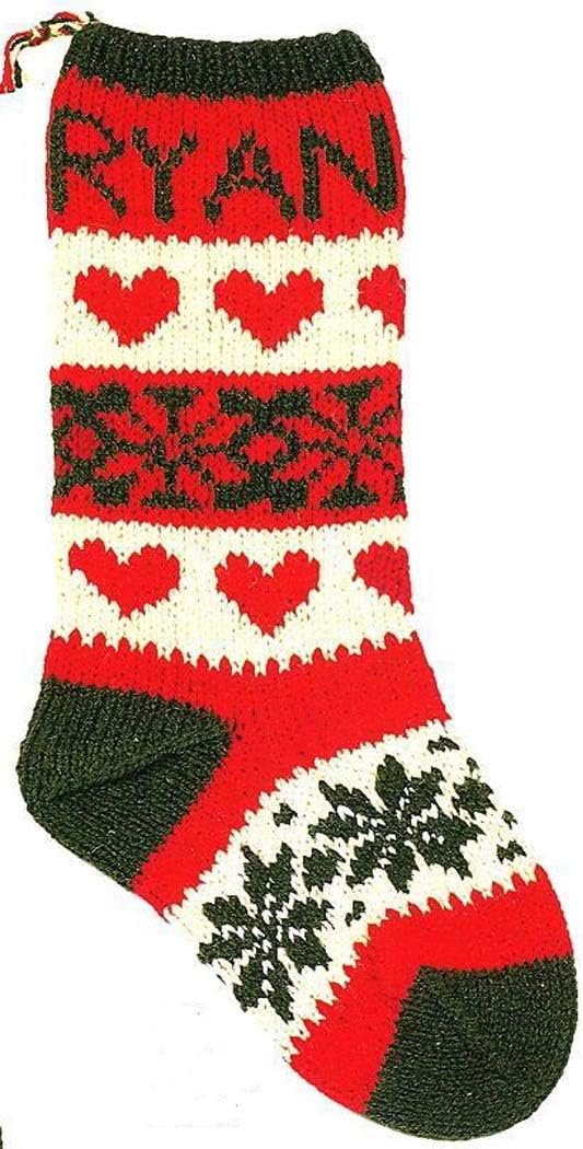 Candide Holiday Hearts Knitted Christmas Stocking Kit - 100% Wool Yarn
