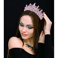 Vista 81 de TOBATOBA - Corona dorada para mujer, tiara de boda, corona de reina, corona de cristal, coronas de princesa real para ramos de flores, tocado