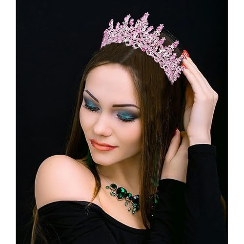 Miniatura 81 de TOBATOBA - Corona dorada para mujer, tiara de boda, corona de reina, corona de cristal, coronas de princesa real para ramos de flores, tocado