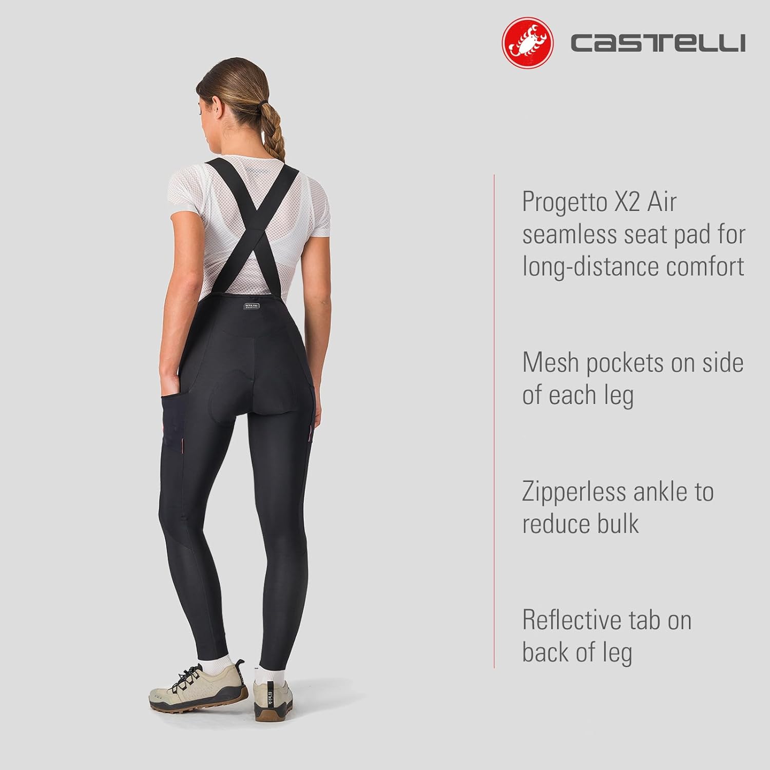 CASTELLI Women’s Unlimited DT Bibtight, Warm Road Cycling Bib with Seat Pad for Long Distance Cold Weather Biking & Racing - Image 3
