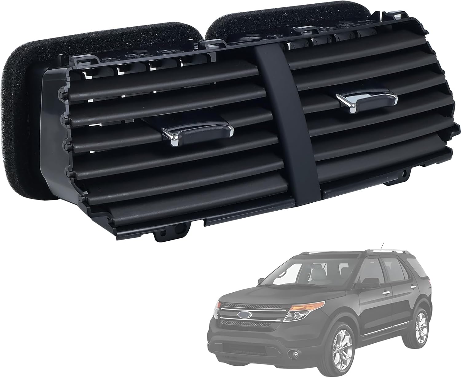 BB5Z-19893-AD Center Dashboard Air Outlet Louver A/C Heater Vent Fit for Ford Explorer Base 2011-2015, for Ford Police Interceptor Utility Base 2013-2015 Replace BB5Z-19893-AA