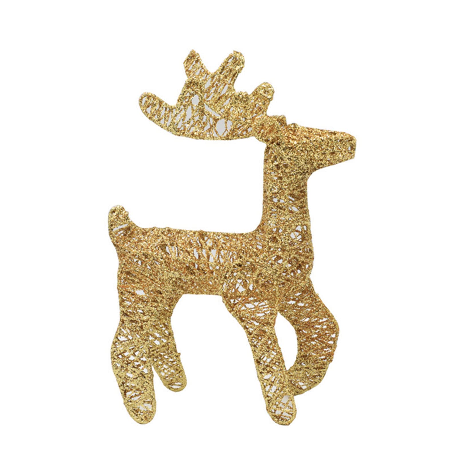 YWLUUOO Christmas Decoration Elk Iron Art Statue Metal Rattan Reindeer Ornament Tree Scene Decor Props for Outdoor Craft Metal Deer Decorations