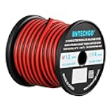 BNTECHGO 12 Gauge Flexible 2 Conductor Parallel Silicone Wire Spool Red Black High Resistant 200 deg C 600V for Single Color LED Strip Extension Cable Cord,Model,50ft Stranded Tinned Copper Wire