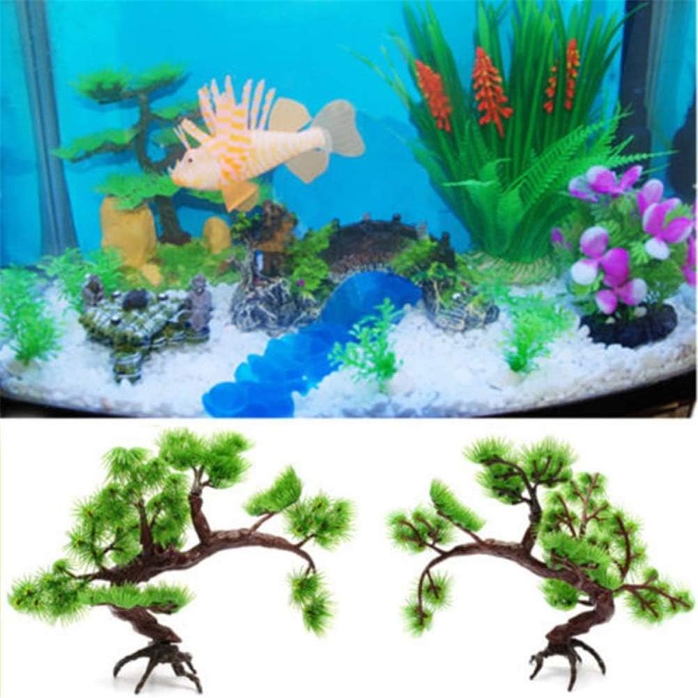 Plastic Green Pine Tree Plant Grass for Aquarium Aquarium Fish Tank Decoration