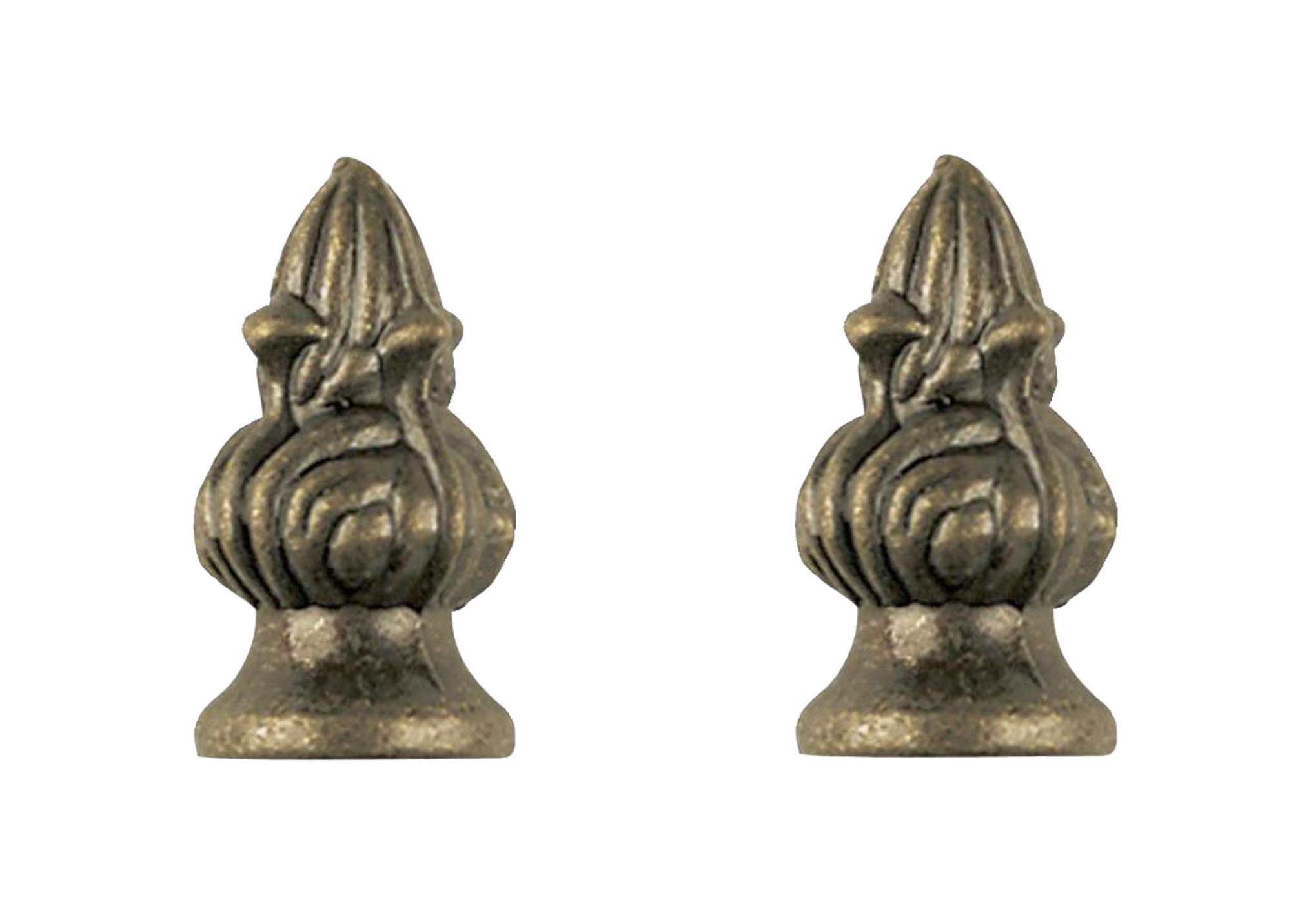 Ciata Lamp Finials Decorative, 1-1/4-Inch Tiffany Antique Brass Victorian Lamp Finial (2 Pack)