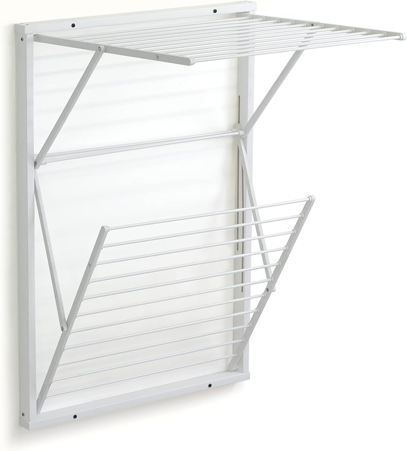 Koral 603 Wall Clothes Airer, Wood – Lockable – 13 m – White Finish, Ar-It The Heart of Wood