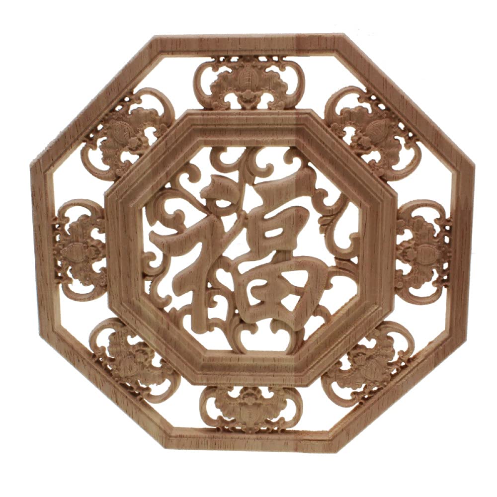 Sculpture sur bois vent de la Chine 20x20cm applique d'angle sculptée artisanale