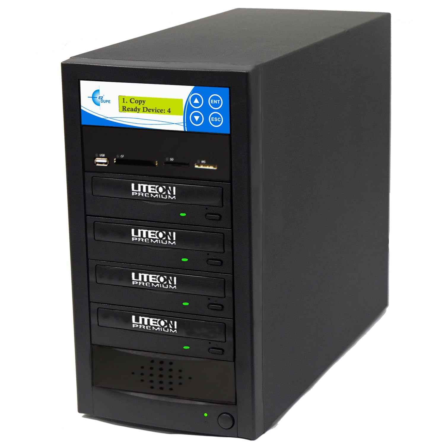 EZ Dupe 1 to 3 Media Mirror Duplicator - Flash Media (SD CF USB) & Disc (DVD CD) to DVD CD Discs Backup Copier