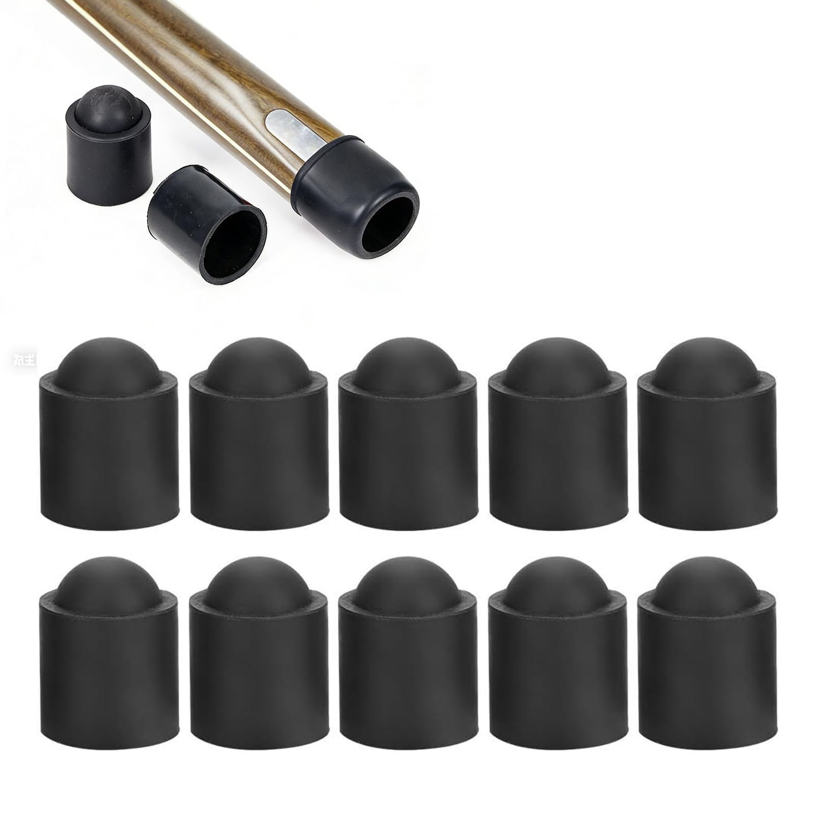 OUKENS Cabezal de Taco de Billar, 10 Piezas, Tapa de Goma con Punta de Taco de Billar, Tacos de Billar, Accesorio de Tapa Protectora