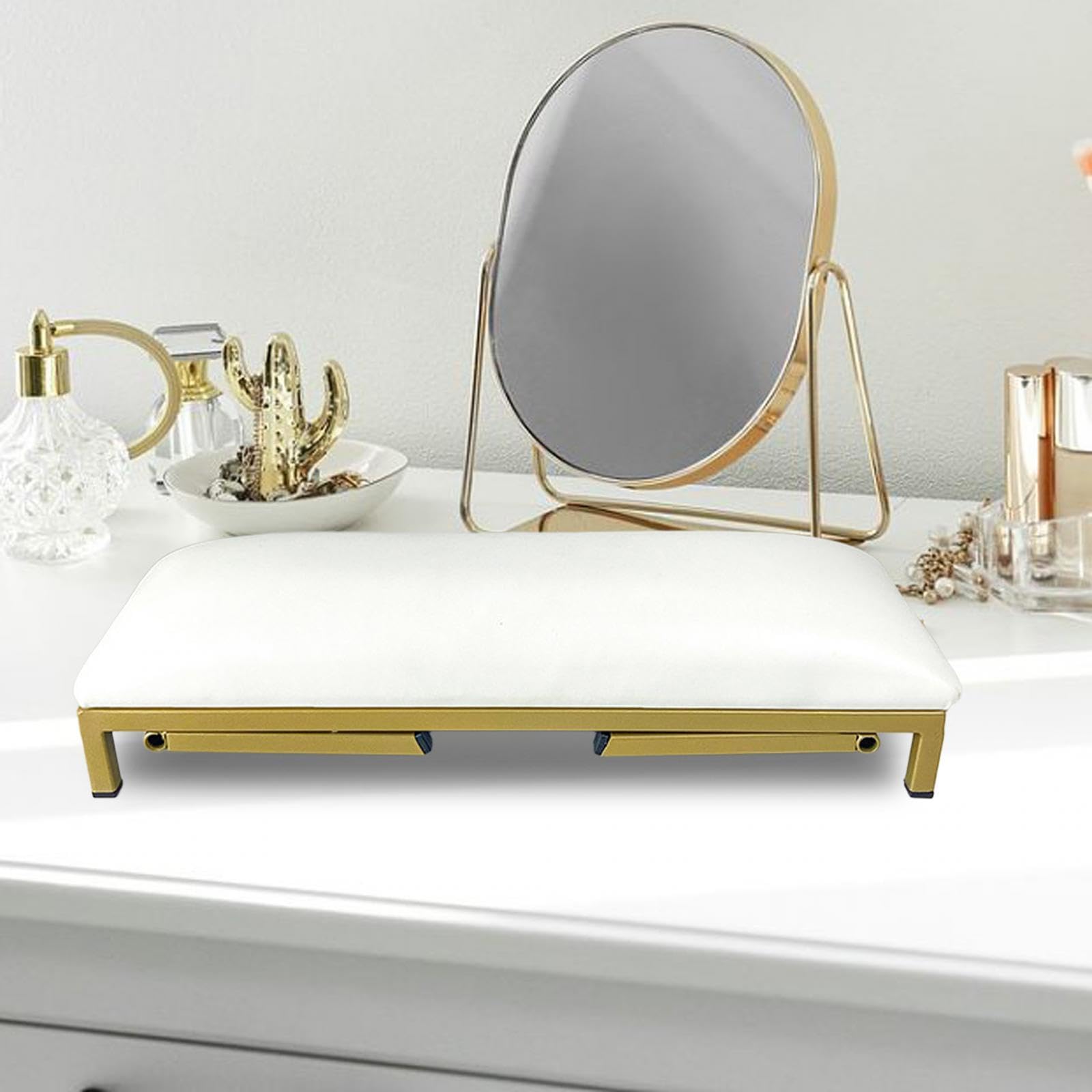 B Baosity Almohada para Uñas Apoyabrazos Y Tapete para Mesa de Manicura Cojín con Base Antideslizante Material Pu Suave Limpieza Simple Adecuado para Hogar Club, blanco