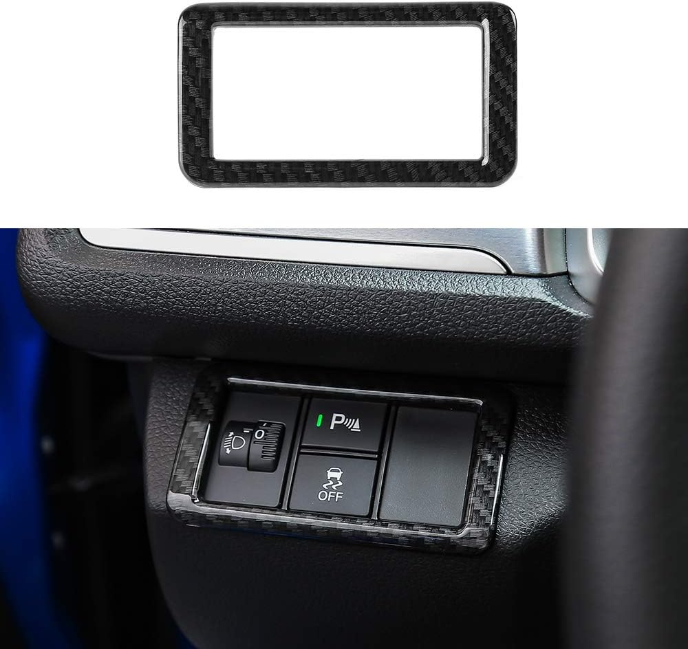 Thenice for 10th Gen Civic ABS Carbon Fiber Style Forward Collision Warning FCW Electronic Stability Control ESC Switches Button Decoration Trim for Honda Civic 2020 2019 2018 2017 2016
