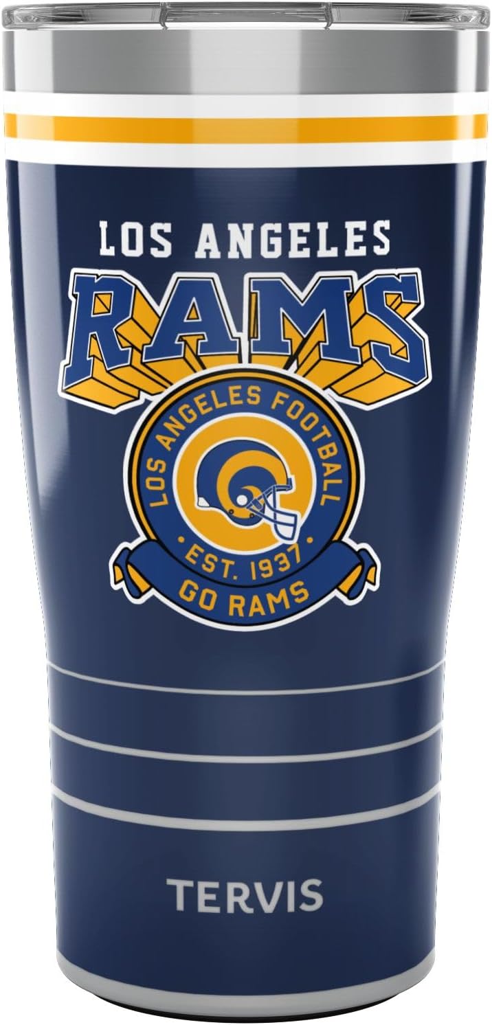 Tervis Traveler NFL Los Angeles Rams - Vintage Triple Insulated Tumbler Travel Cup Keeps Drinks Cold & Hot, 20oz, Stainless Steel