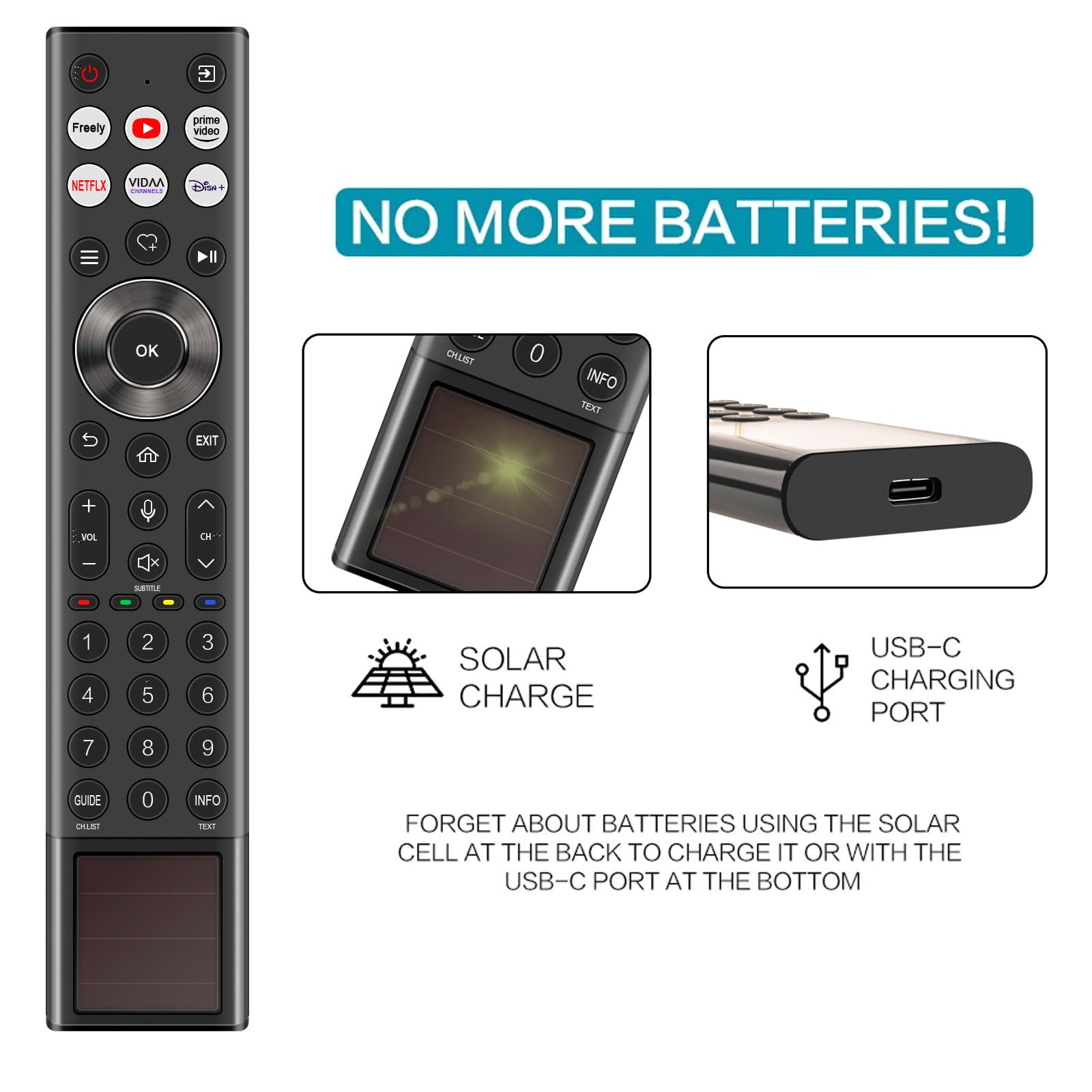 ERF6B66H Solar Télécommande vocale de Remplacement Compatible avec Hisense