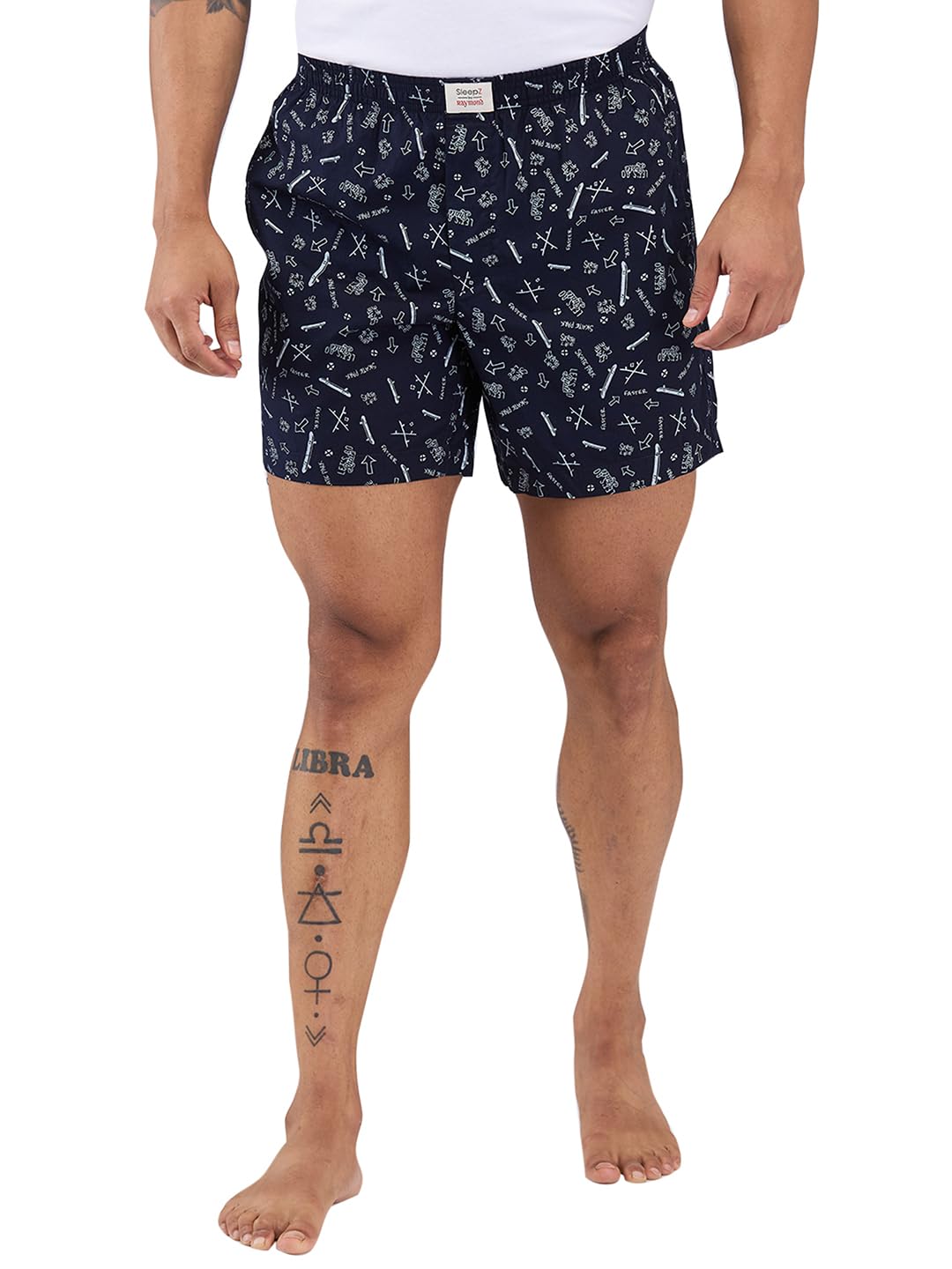raymond Men Regular Fit Print Pattern Pure Cotton Flat Front Boxer-picture-35