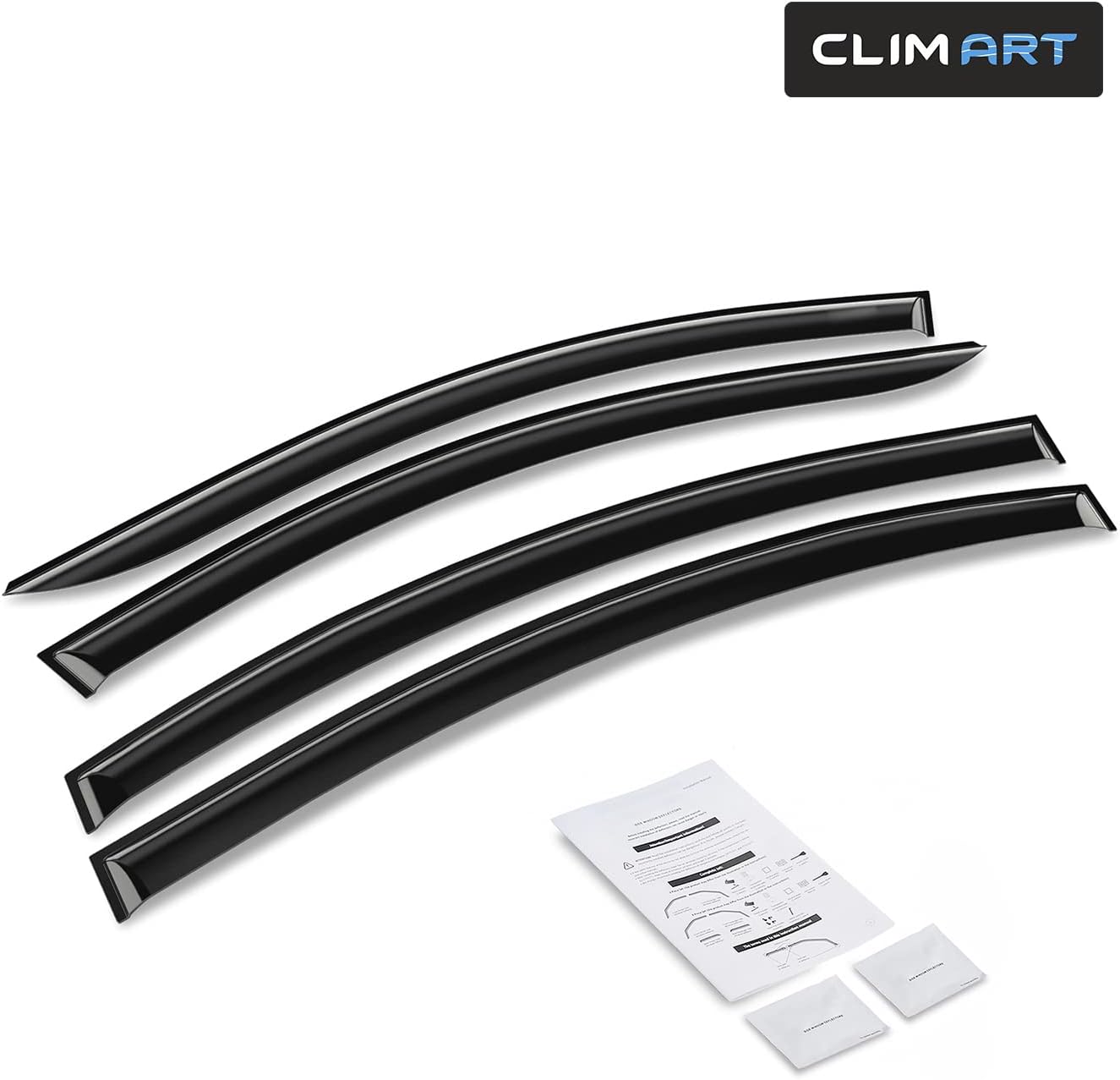CLIM ART Incredibly Durable Rain Guards for Chevrolet (Chevy) 2011-2015 Cruze Sedan, Original Tape-on Window Deflectors, Vent Deflector, Vent Window Visors, Car Accessories, 4pcs- 411105LPv