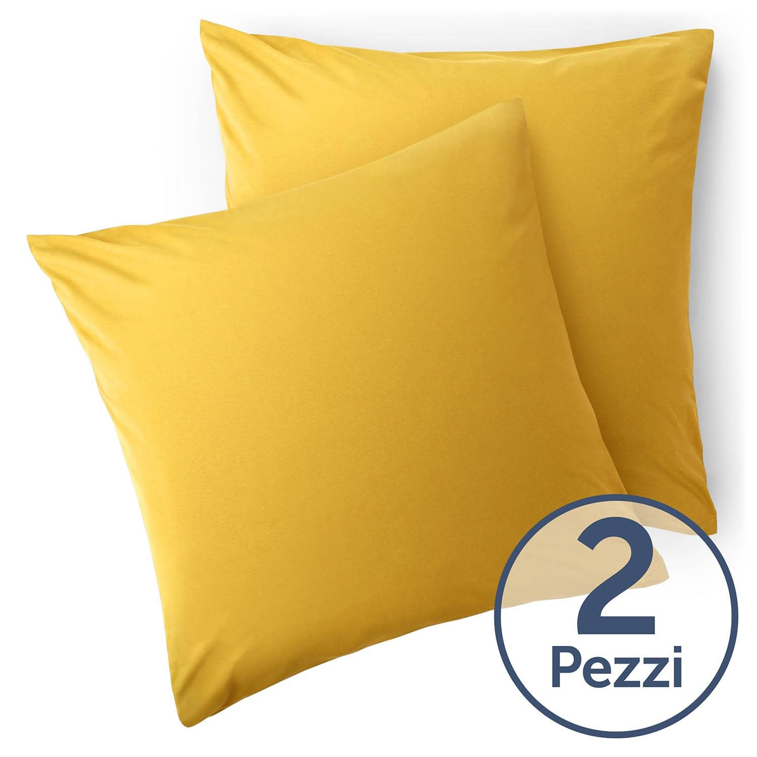 Blumtal Federe Cuscini Divano 40 x 40 cm - Set di Copricuscini per Divani in Microfibra a 2 Pezzi con Chiusura a Zip certificati Oeko-Tex, extra morbidi e lavabili - Giallo