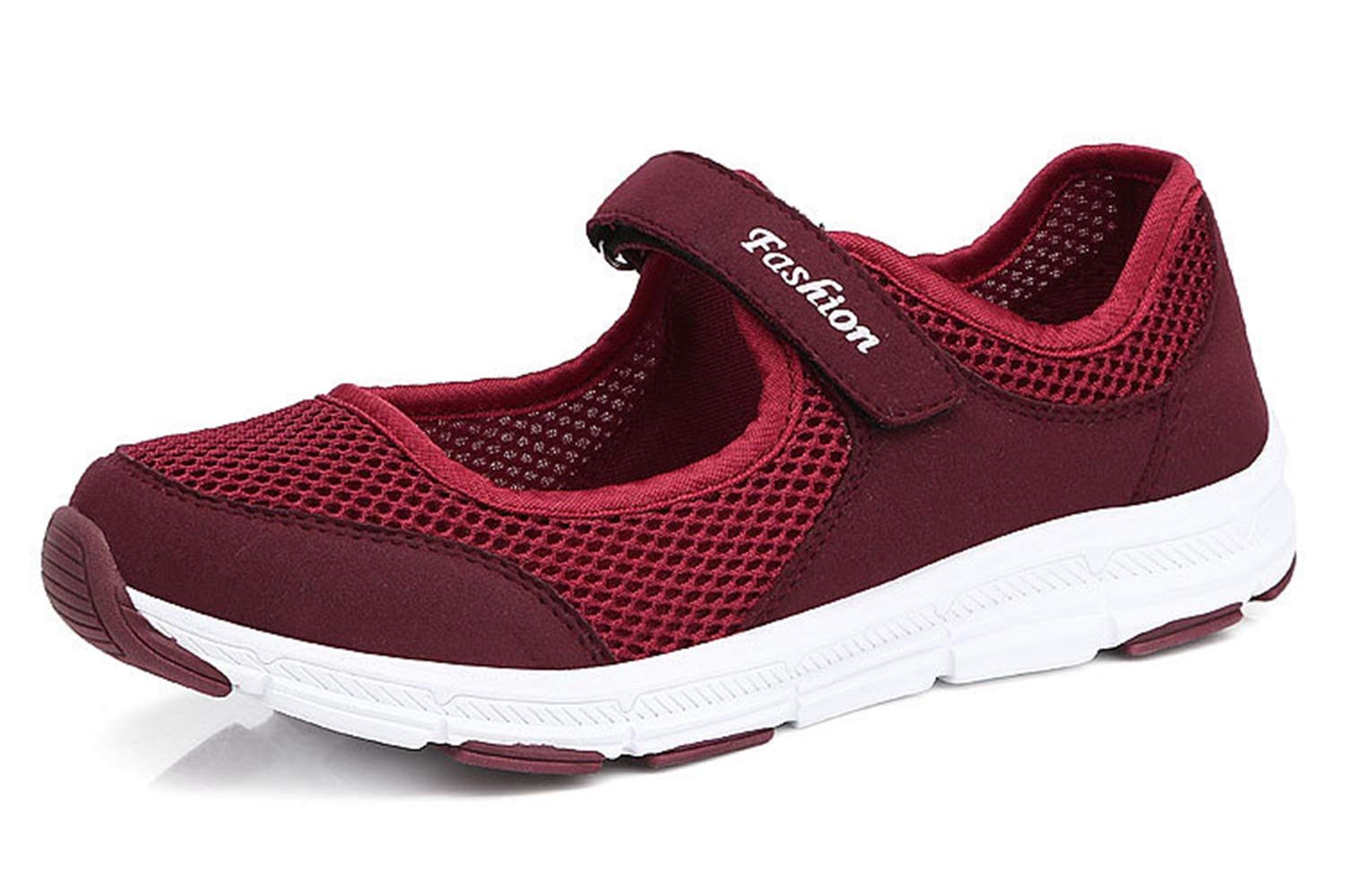 LnafanWomen’s Comfort Mesh Soft Casual Walking Shoes Running Training Sneakers Red Size 4UK