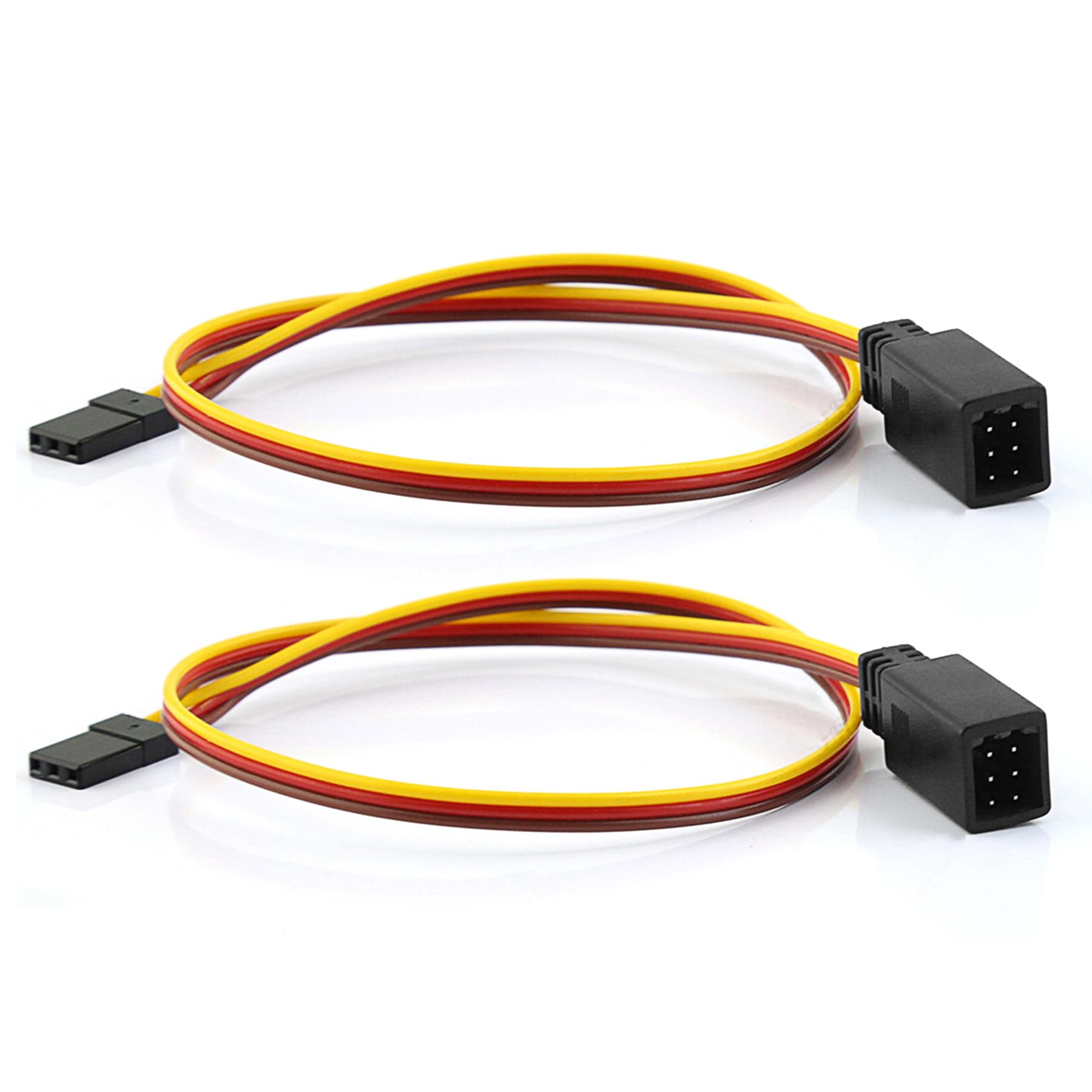 2pcs JR Style Servo Plug Splitter 1 Male to 2/4/5Female Y Harness Leads Y Splitter Cable Lead Wire 350mm for RC Cars Airplane Drone Receiver Servo ESC Cable Servo Fan 2pcs (1 Male to 2Female)