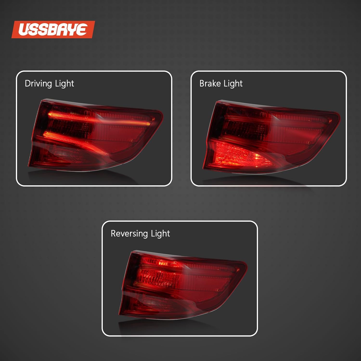 LED Tail Lights Compatible with 2014-2020 Acura MDX Base/SH-AWD/Sport Hybrid Right Passenger Side taillights Assembly Rear Lamp Replacement AC2805103 33500TZ5A02