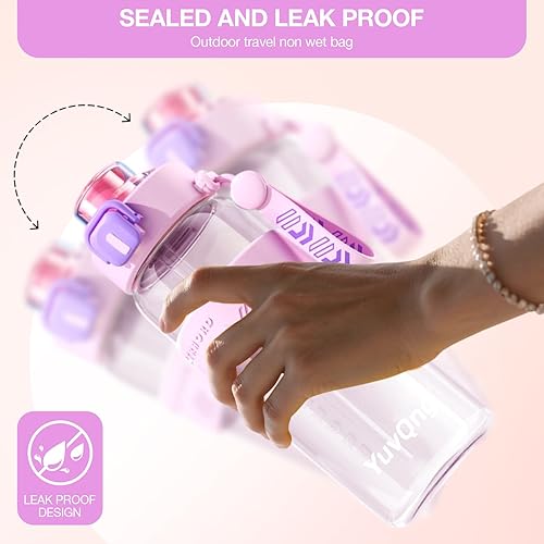 Miniatura 6 de Botella de agua deportiva de 27 onzas con tapa de popote y boquilla, a prueba de fugas, sin BPA, sin tóxicos, botella deportiva de plástico para