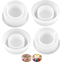 4 Pcs Tealight Candle Holder Resin Molds,Silicone Tea Light Candle Vessel Mold,Round Epoxy Resin Molds for DIY Crafts,Wedding Centerpiece,Home Decor,Christmas Trinket Container,Candlestick Making
