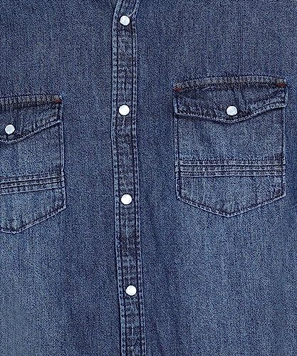 Image of Kuons Avenue Men's Denim Double Pocket Casual Shirt | Half Sleeves Shirt for Men