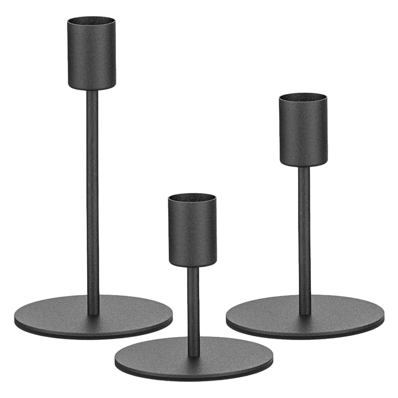 Bougeoir conique métal noir stable pour éviter les chutes de bougies