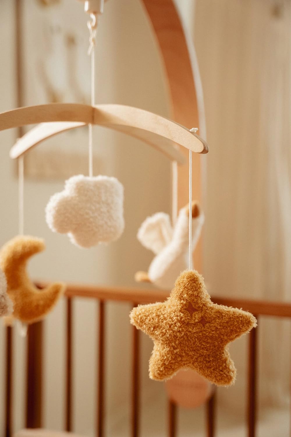 Little Dutch Mobile Musik Spieluhr mit Holz Halterung für Babybett - Newborn Naturals