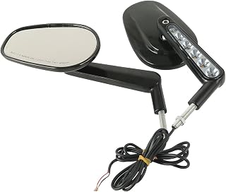 TCT-MT Rear View Mirrors Left & Right Muscle Mirrors W/LED Turn Signals Fit For Harley VROD V-Rod VRSCF 2009-2017 Black