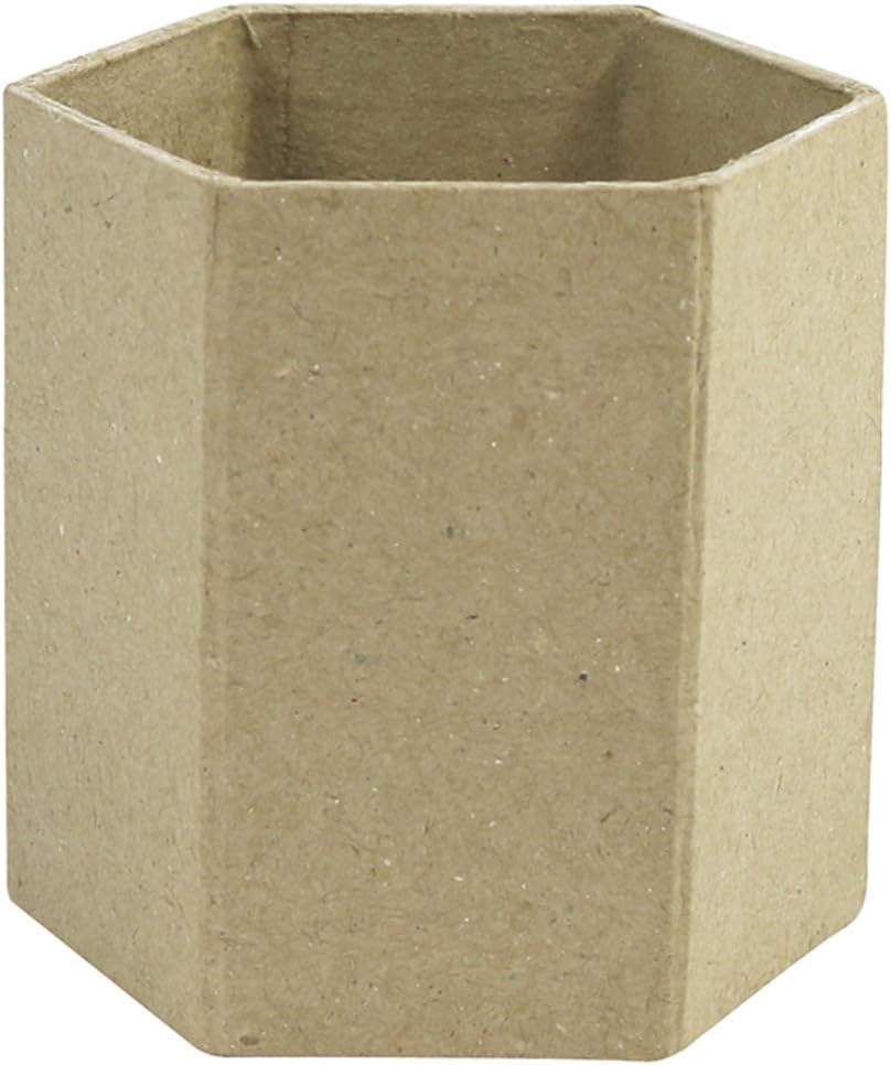 décopatchRef AC794C - Hexagon Pencil Holder - Papier Maché Object to Decorate - 8 x 8 x 7cm - Decorate with Décopatch Papers & PaperPatch Glue, Glitter, Paints