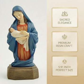 MeritMode Madonna and Child Statue, Virgin Mary Holding Baby Jesus