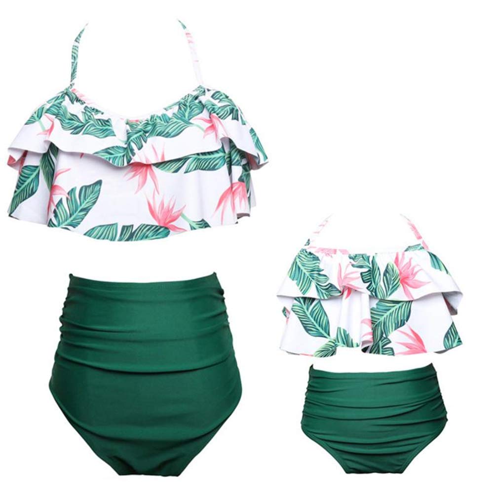 PURFEELMother and Daughter Swimwear Family Matching Swimsuit Girls Swimwear