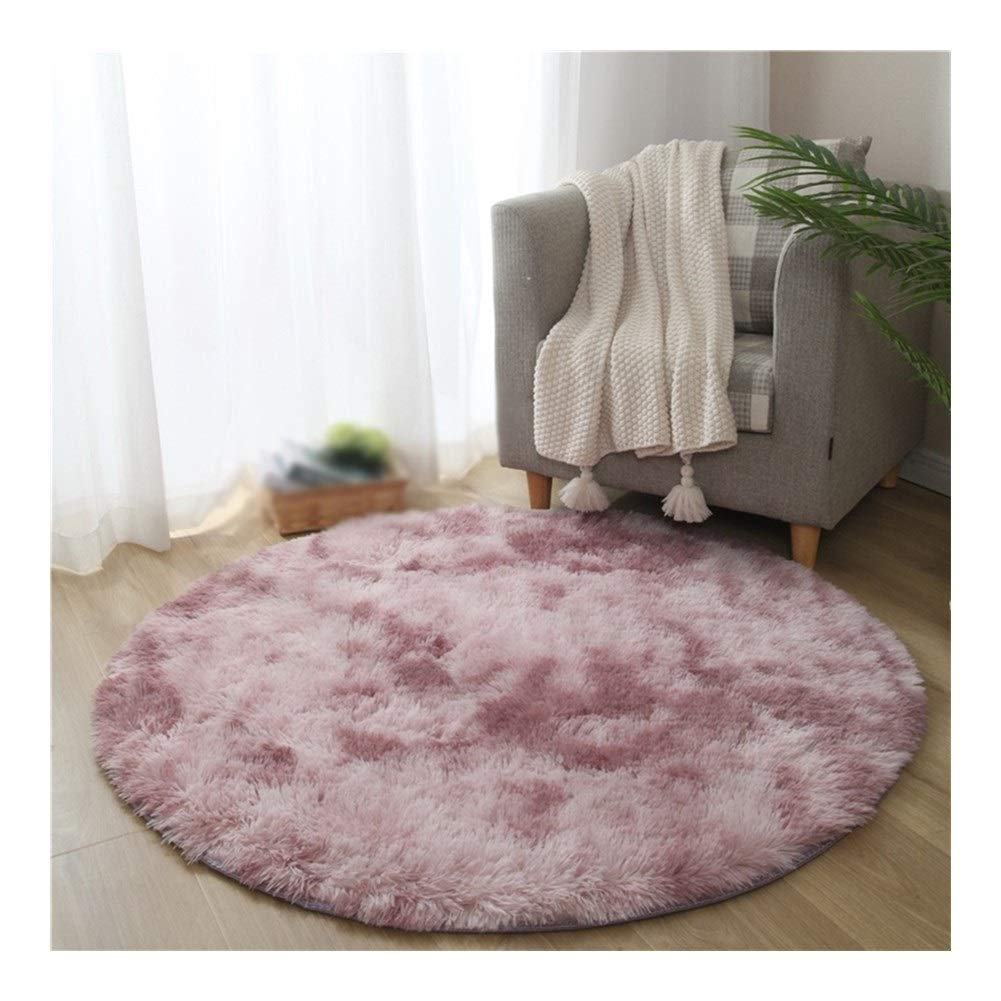 Kitchen Rug LXHONG Anti-Skid Carpet, 98% Absorbent Living Room Carpet, Non-linting Bedroom Room Floor Mats for Bedroom Living Room Blended, 4 Sizes (Color : PinkA, Size : 80x80cm)