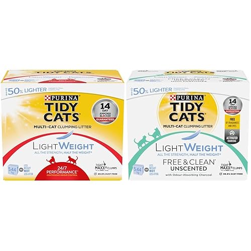Tidy Cats 24/7 Performance and Free & Clean Lightweight Cat Litter Bundle (5.44 kg Each) - 5.44 kg (Pack of 1) - Cat Litter + Free & Clean Cat Litter