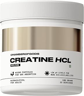 - Creatine Hcl | 40X Higher Absorption than Monohydrate | 100% Pure Unflavoured- 33 Servings